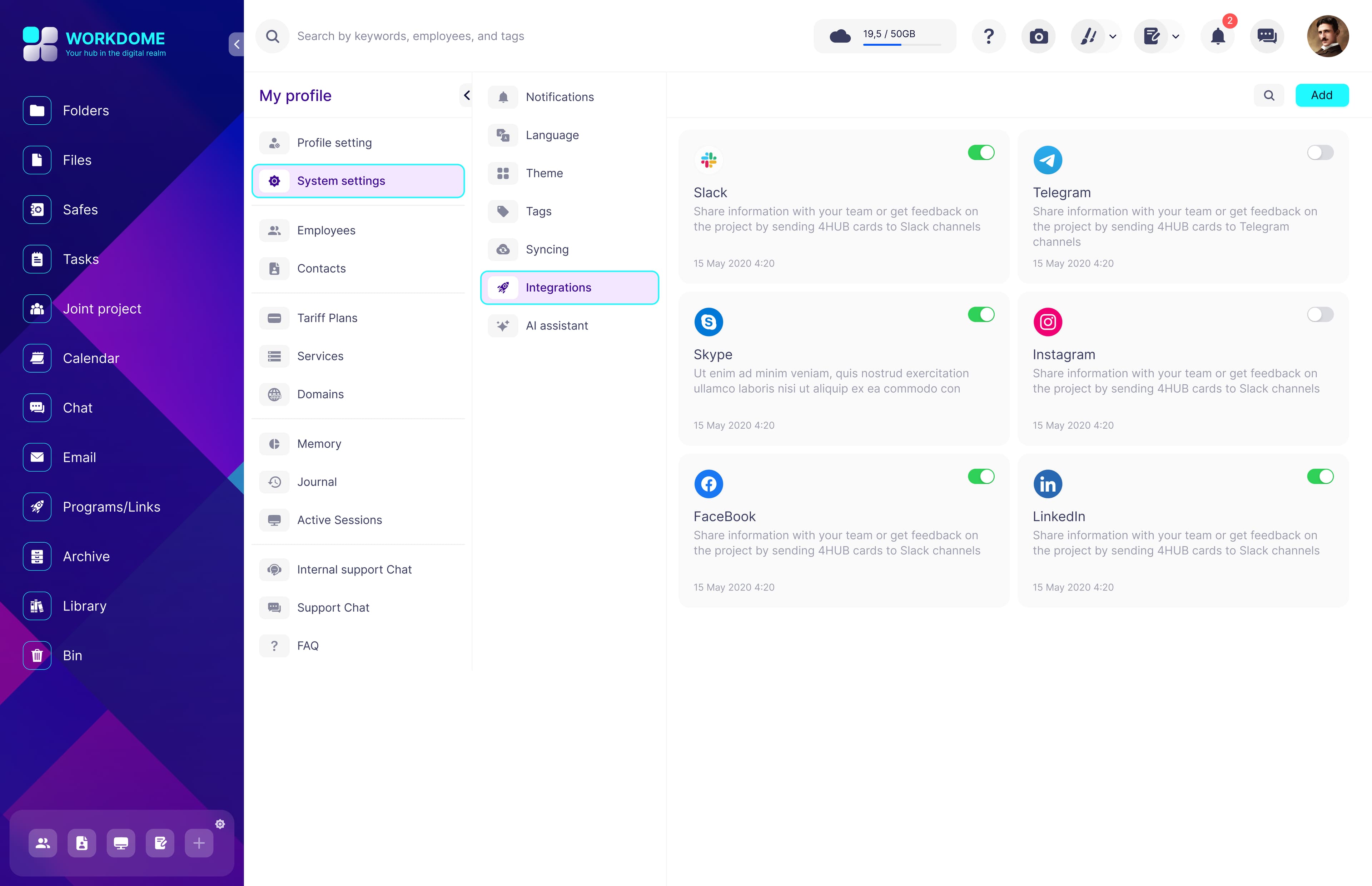 Integration with services