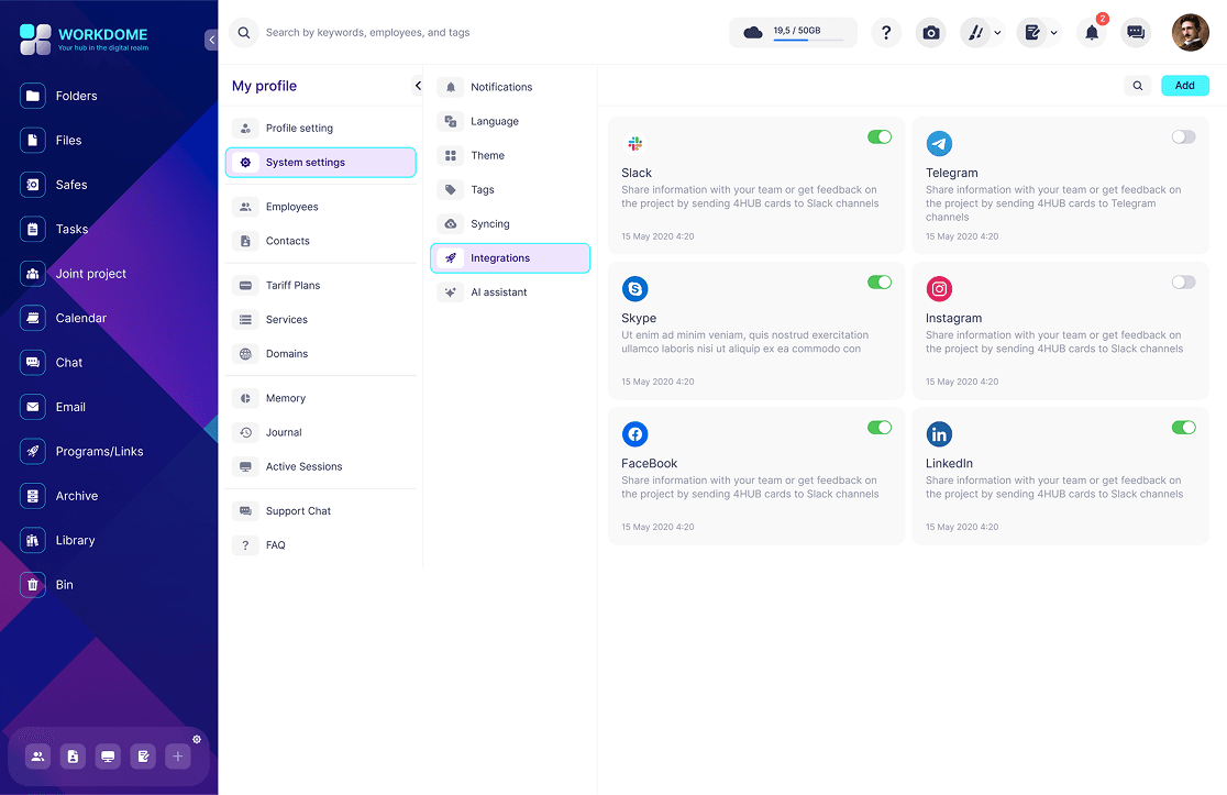 Integration with services