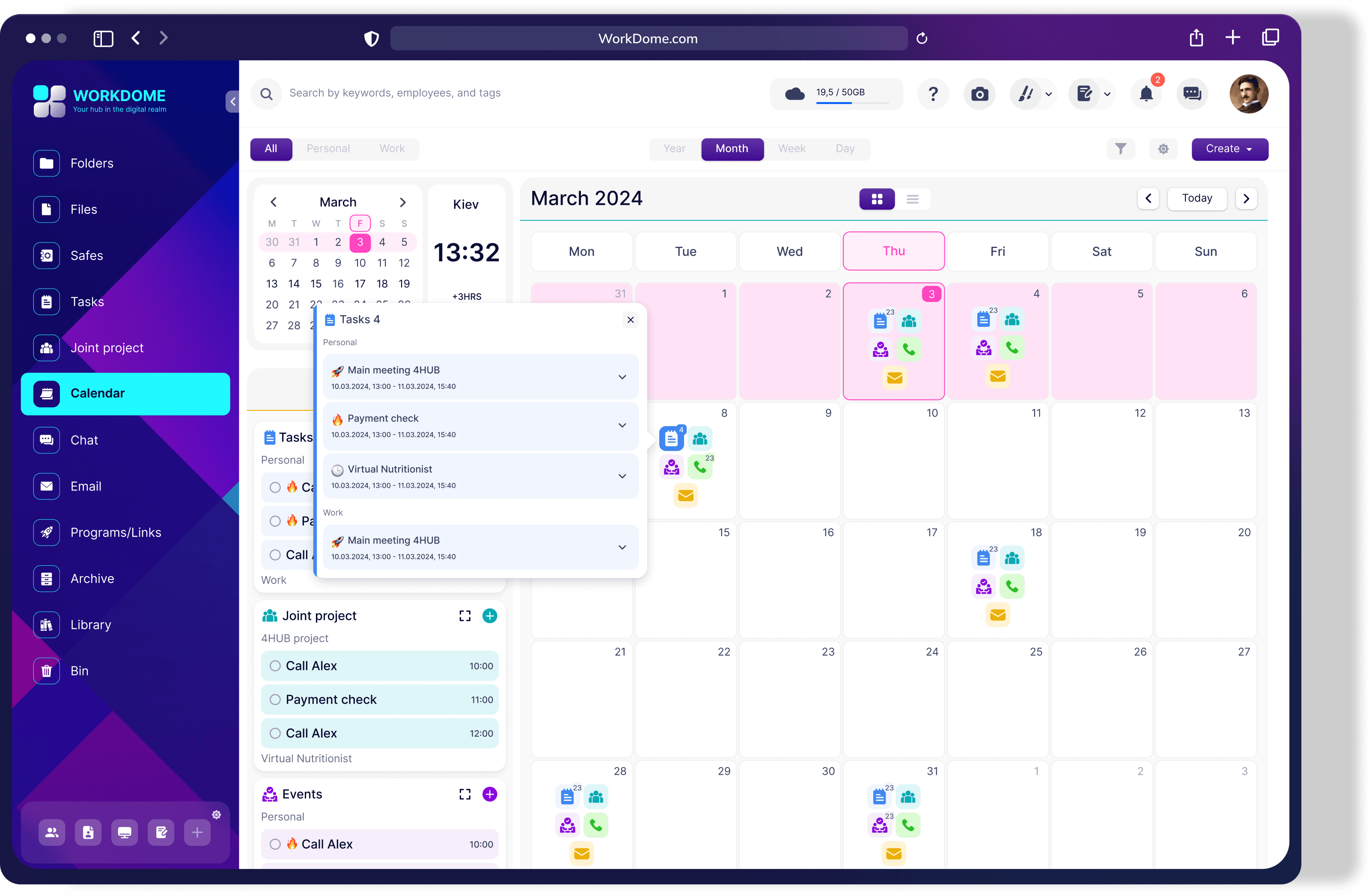 Your personal calendar