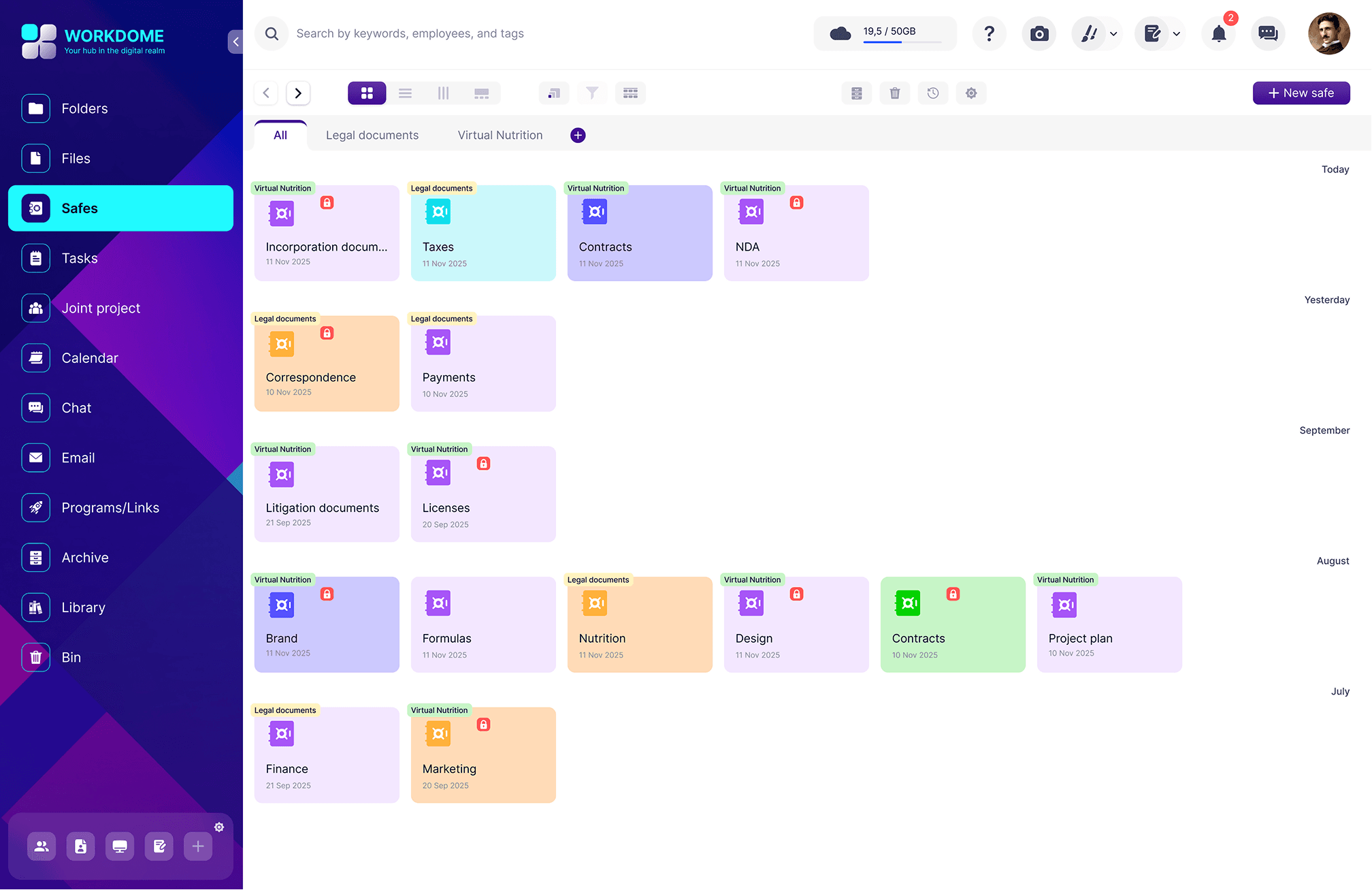 Data systematization in a common space
